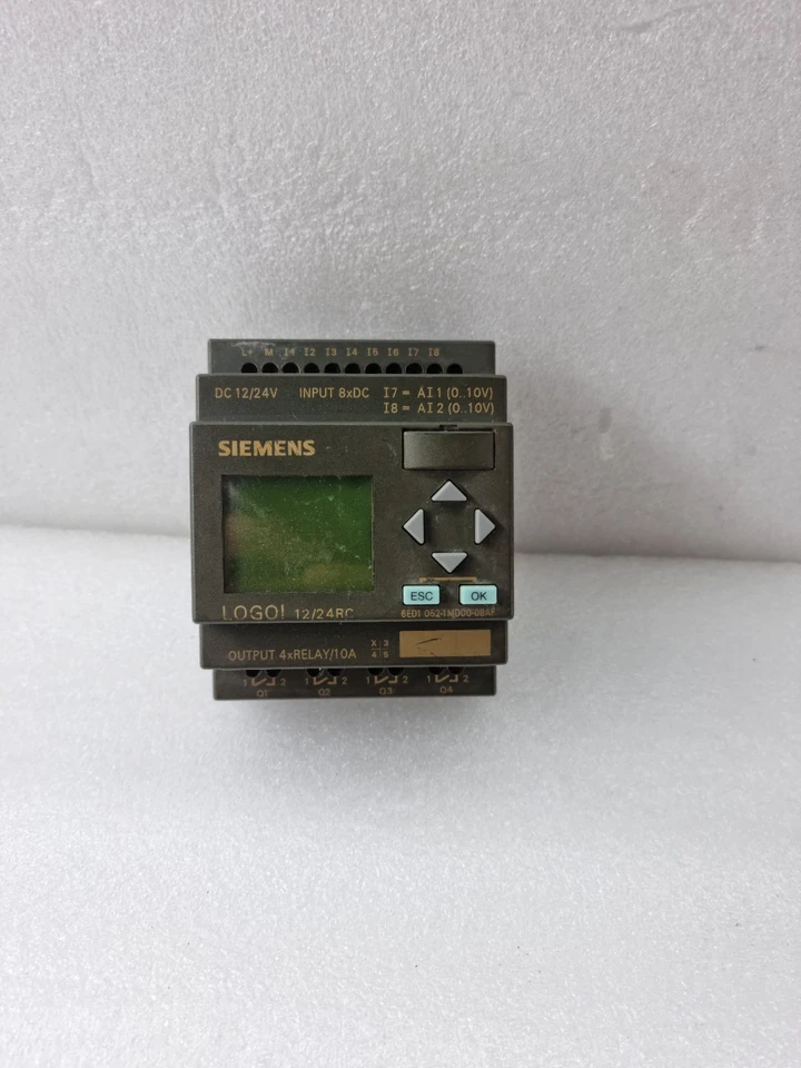 Siemens 6ED1052-1MD00-0BA5 12/24VDC 12/24RC LOGO 6ED10521MD000BA5 (USED)